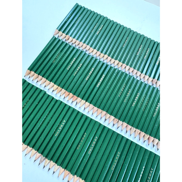 Lot of 128-Oglebay Dark Green Pencils 3 in. Unused Pencils Vintage Art Display - Picture 2 of 4